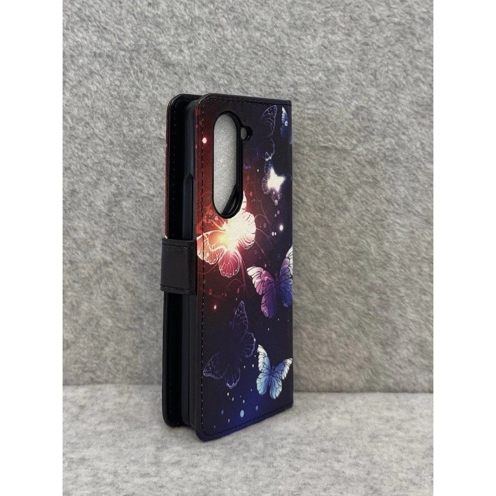 Phone Case Samsung Galaxy Z Fold 6 Case Hinge Cover Butterfly Wallet Phone Case - Picture 9 of 11